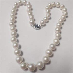 $1060 Silver Fresh Water Pearl 18" Necklace
