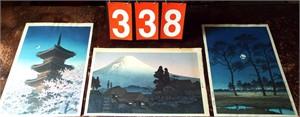 3 signed Japanese  prints