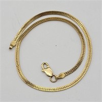 ISREAL 18K YELLOW GOLD HERRINGBONE BRACELET 
HAS