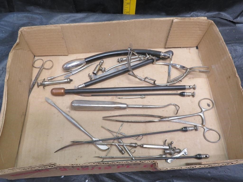 Flat of Vintage Medical Instruments