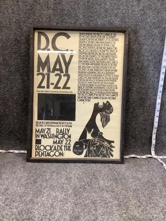 Framed 60s Vietnam Protest Poster