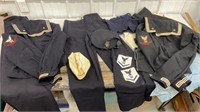 Box of U.S. Navy uniforms, clothing etc. Uniforms