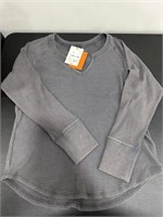 Women's XXL Long Sleeve Waffle Knit Shirt - Gray