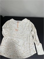 Women's XXL Long Sleeve Waffle Knit Shirt - Ivory
