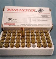 Box of 50 Winchester 32 Auto 71gr FMJ Ammunition