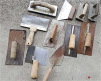 Masonry hand tools, trowels, edger, finishers
