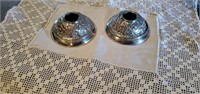 2 Towle EP Silver Candle Holders. Floral Pattern.
