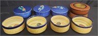 Set of Japanese tea caddies and bowls
