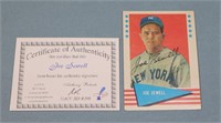 1961 Fleer Joe Sewell Autographed Baseball Card