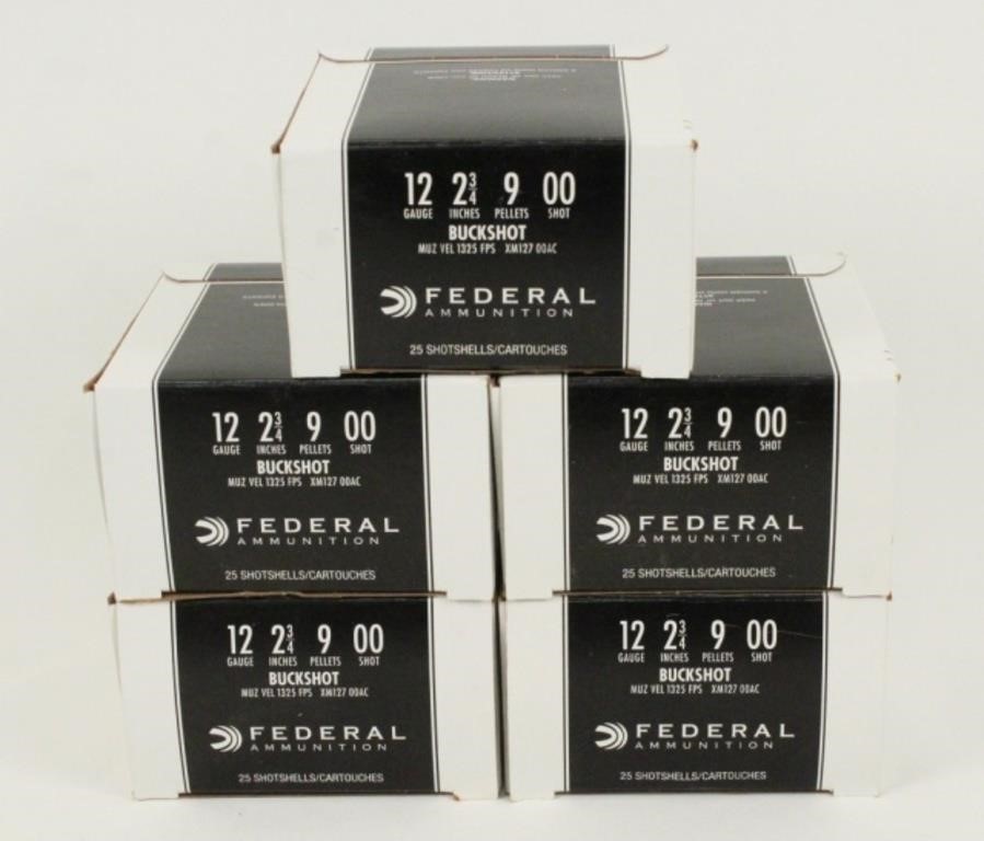 (123) Federal 12 Ga. 2 3/4" Buckshot Shells