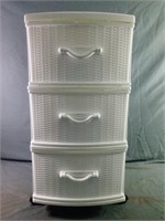 Gracious Living White Wicker Resin Look 3 Drawer