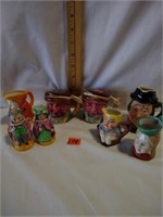 "Toby" Lot - Staffordshire miniature Pitchers,