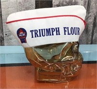 Vtg. Triumph & Three Stars Flour hat