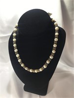 14K Bead & 8.5mm Pearl Necklace