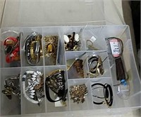 Large group of Jewelry in plastic storage box