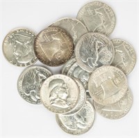 Coin 15 Older Silver Half Dollars-BU