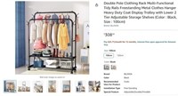 E5169 Double Pole Metal Clothing Rack Black