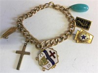 2-1/20K CHARM BRACELET WITH CROSS NATIONAL HONOR