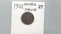 1902 Austria Two Heller gn4027