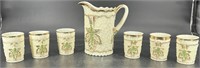 Antique Northwood Custard Maple Leaf Water Set Uv