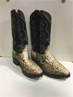 Leather & Snake Skin Hiker Cowboy Boots SZ 10 1/2