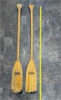 Pair of Wooden Feather Band Oars