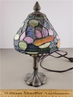 Slag/Stained Glass Desk Lamp 10 & 1/2" H