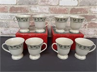 BOX LOT: 2 SETS  OF 4 "FOOTED" MUGS BY ROYAL