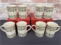 BOX LOT: 2 SETS OF 4 PORCELAIN MUGS BY KONITZ