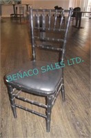 25X, BLACK WOOD CHIAVARI CHAIRS W/ PADDED SEAT