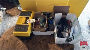 OFFSITE: Yellow Tool Box, Drill Bites, Stapler,