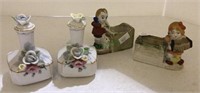 Lot includes two hand painted Japan perfume