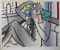 Roy Lichtenstein Hand Signed Nude Reading 30 x 36"