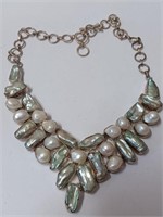 Beautiful 925 Marked Abalone Stone Necklace