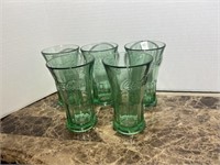 COCA-COLA GREEN GLASSES 3 7/8" X 6 1/4"