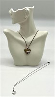2 STERLING SILVER NECKLACES w/ GORHAM PENDANT