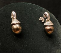 Sterling Pearl Dangle Earrings