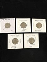 Lot of 5 Buffalo Nickels dating to 1920’s-30’s