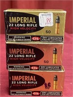 Three boxes of 50 Imperial .22 calibre Long Rifle