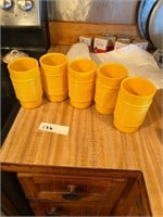 Yellow drinking cups