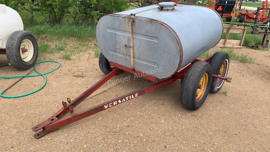 Galvanized Water Tank w/ 4 Wheel Trailer