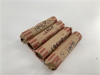 4 Rolls of wheat cents