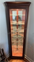 Corner Display Cabinet Lights Up 26”Wx80”Hx17” D