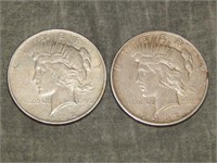 1922 & 1922 D  Peace 90% SILVER Dollars