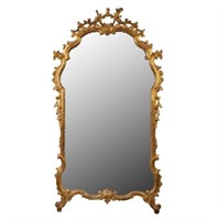 19th Century Large Italian Rococo Giltwood Mirror