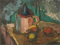 Impressionist Still Life Oil on Board Painting
