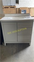36" Gray Vanity with top