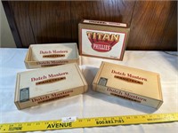 Lot of 4 Old Cigar Boxes - Dutch Masters ETc.