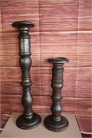 Lot of two Wood Candle Holders