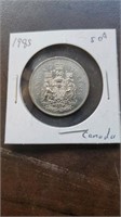 1985 Canada 50 Cent Coin